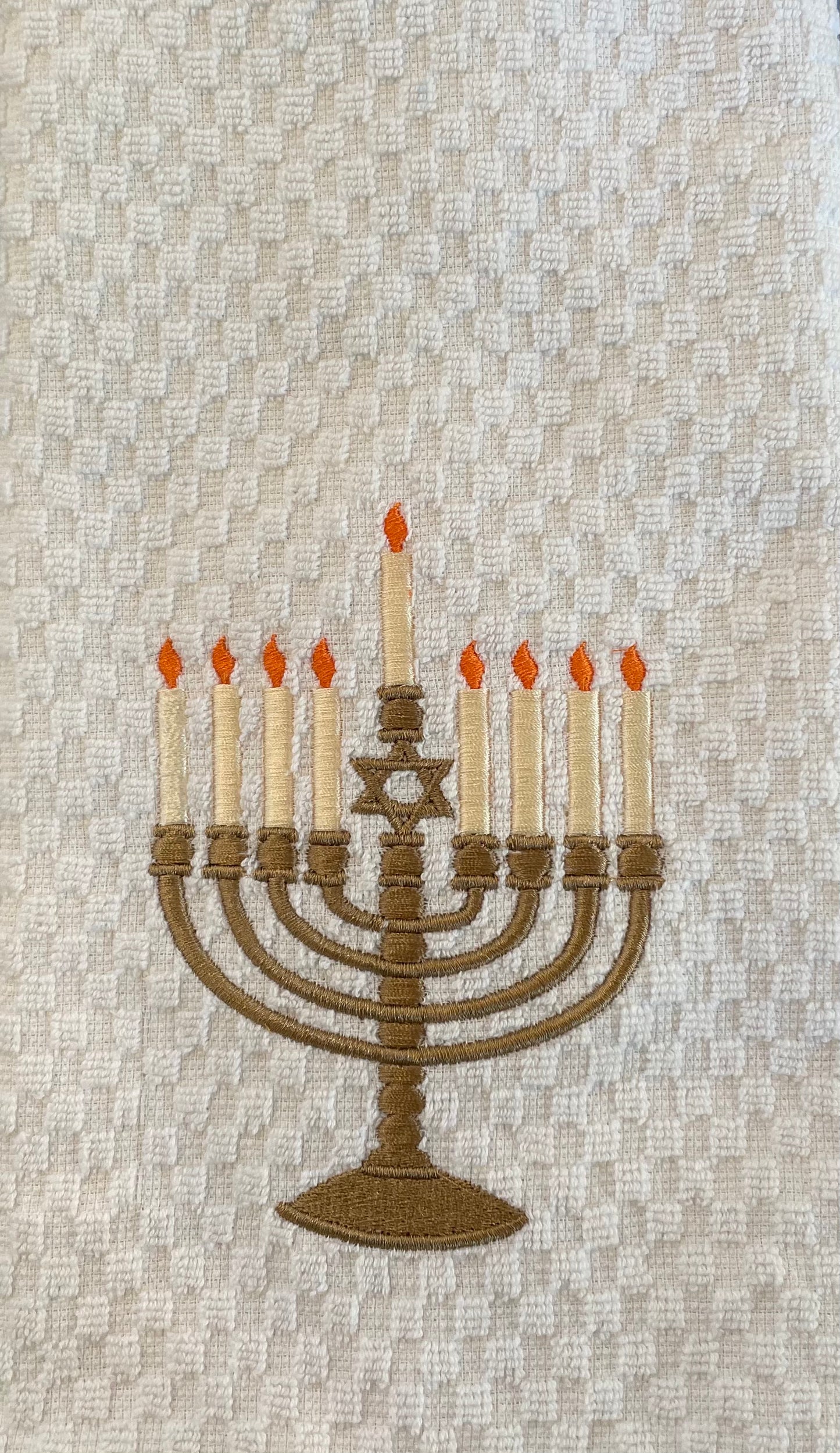 Embroidered Hanukkah Kitchen Towels