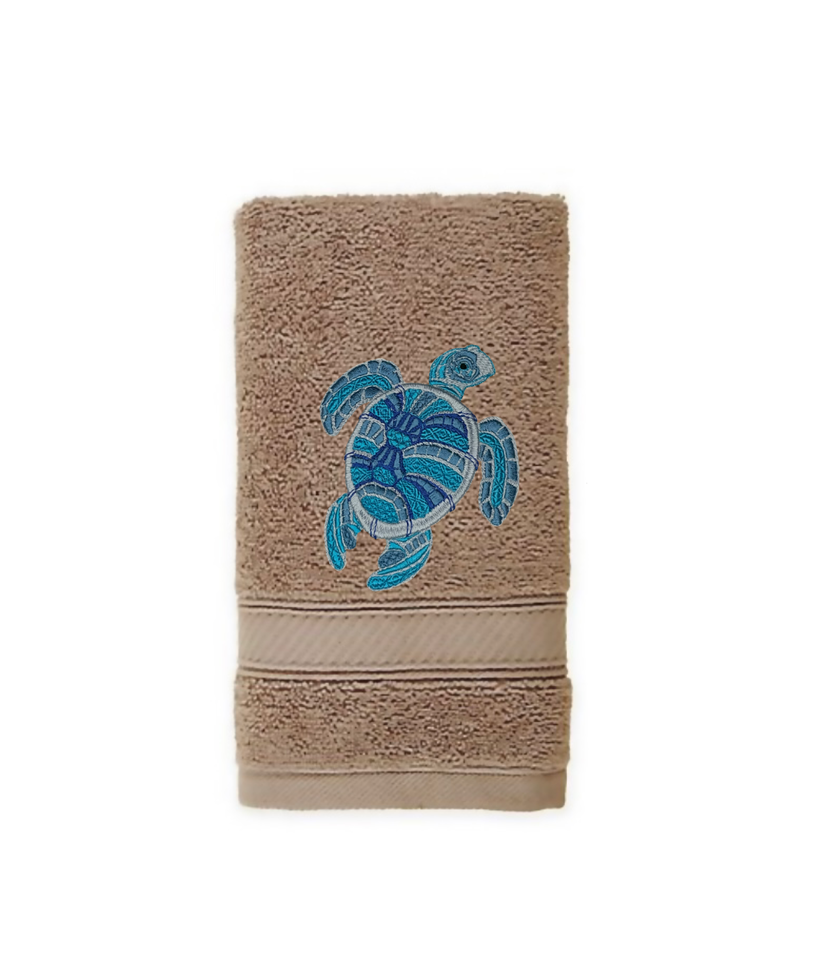 Embroidered Hand Towel Sea Turtle. Beautifully Detailed Sea Turtle