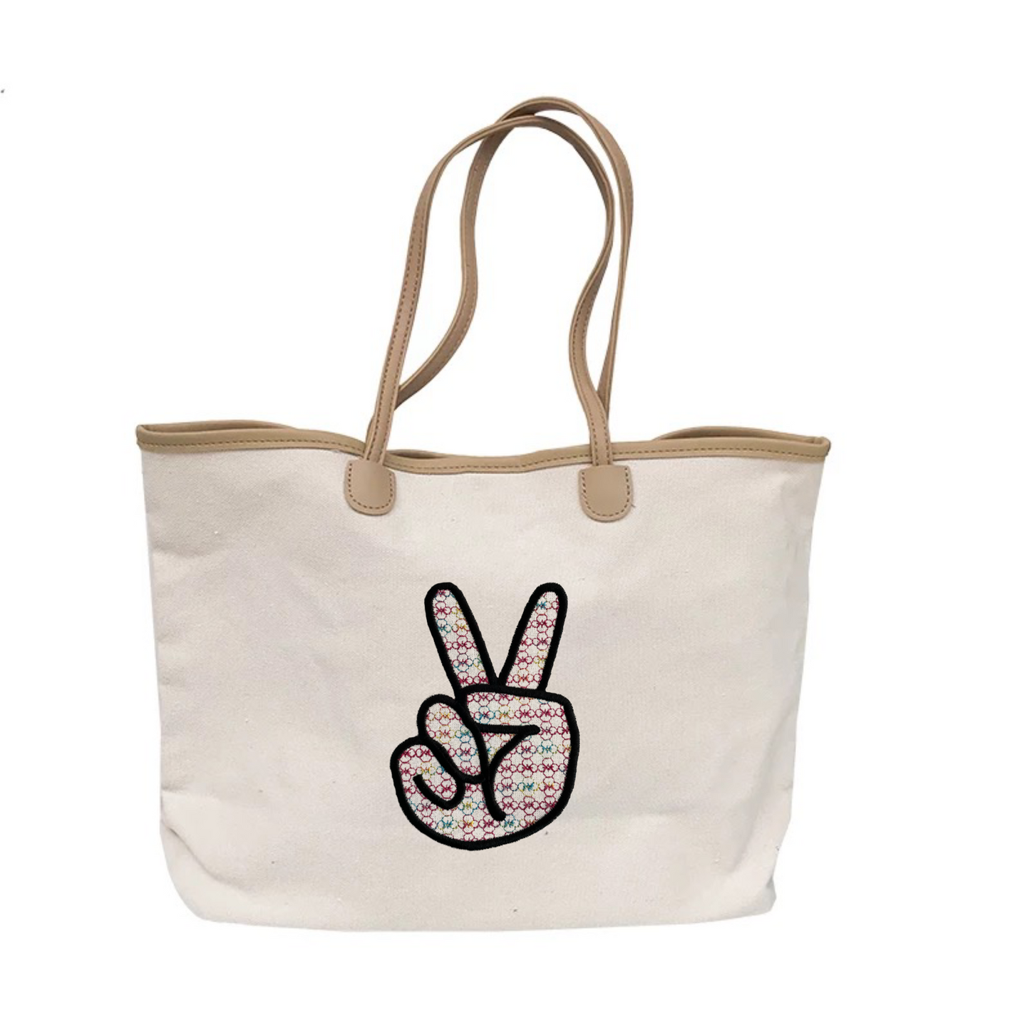 Peace Embroidered Cotton Canvas Tote. Choice of 5 different bags