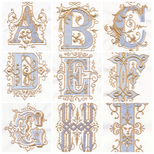 Monogram Guest Bath Hand Towel. Beautiful Monogram Letter With Scrolling