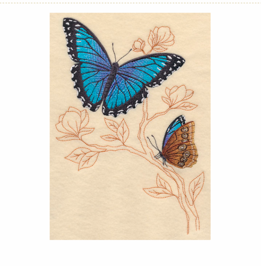 Butterflies Embroidered Hand or Bath Towel