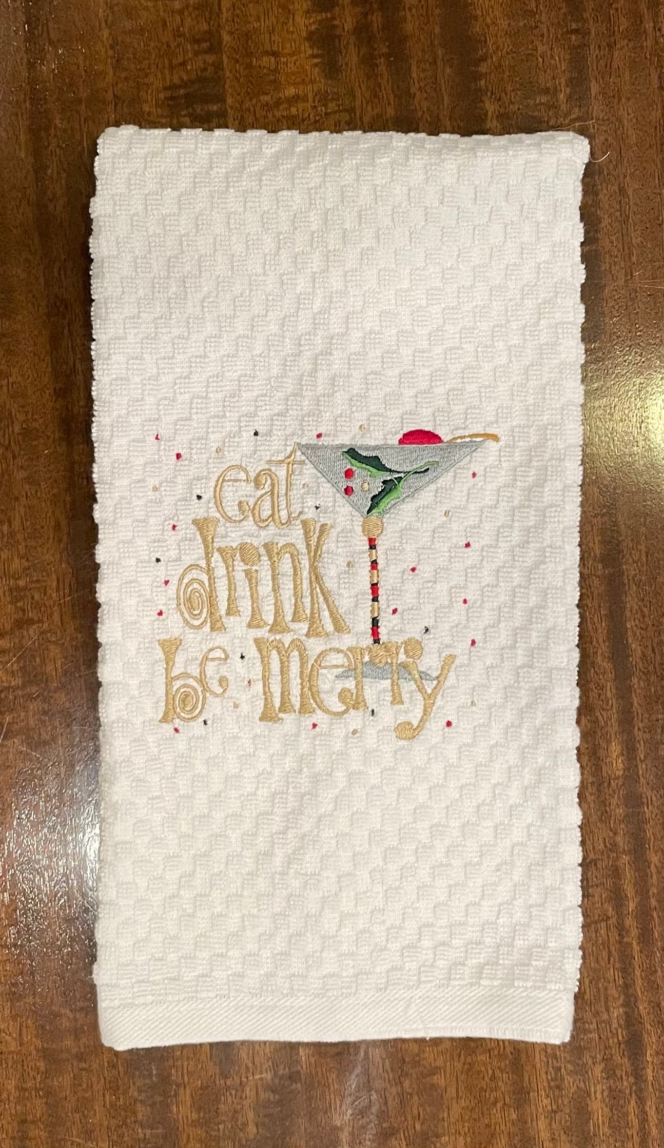 Embroidered Holiday Kitchen Towels