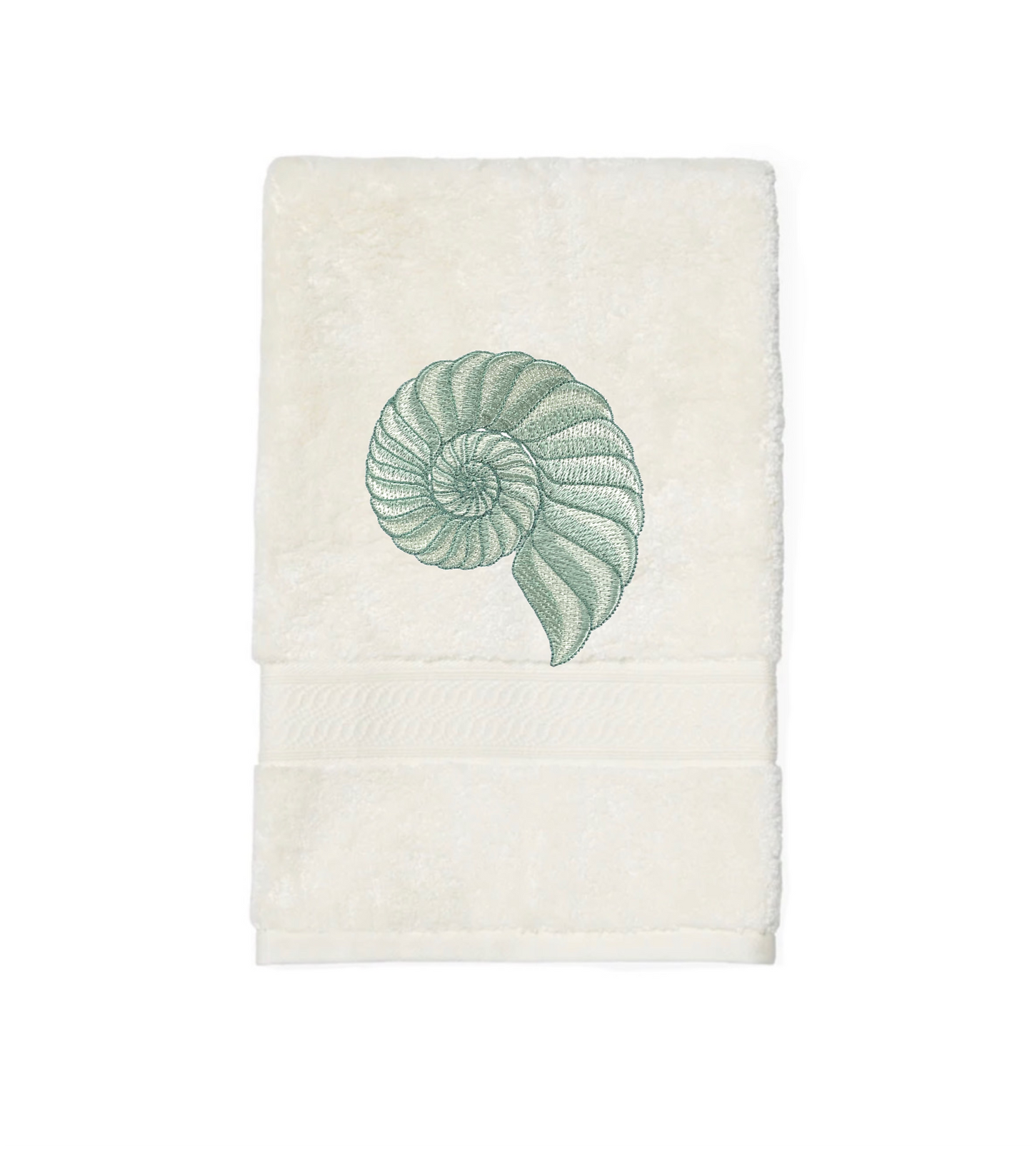 Seashell Embroidery Hand Towel