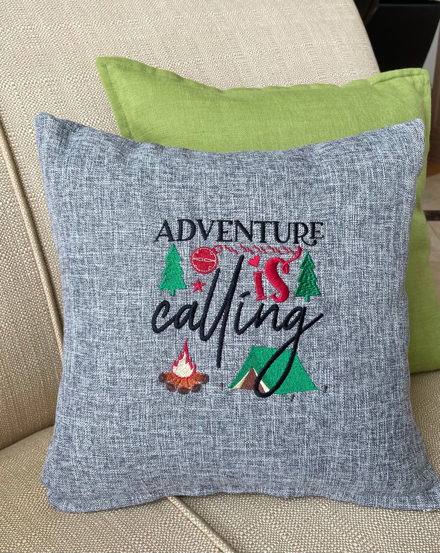 Adventure is Calling Throw Pillow Cover 16 x 16 inch Cotton